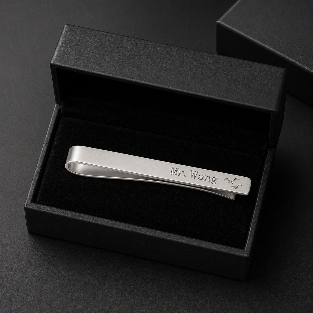 Custom Logo Sterling Silver Tie Clip – MARQEVOR