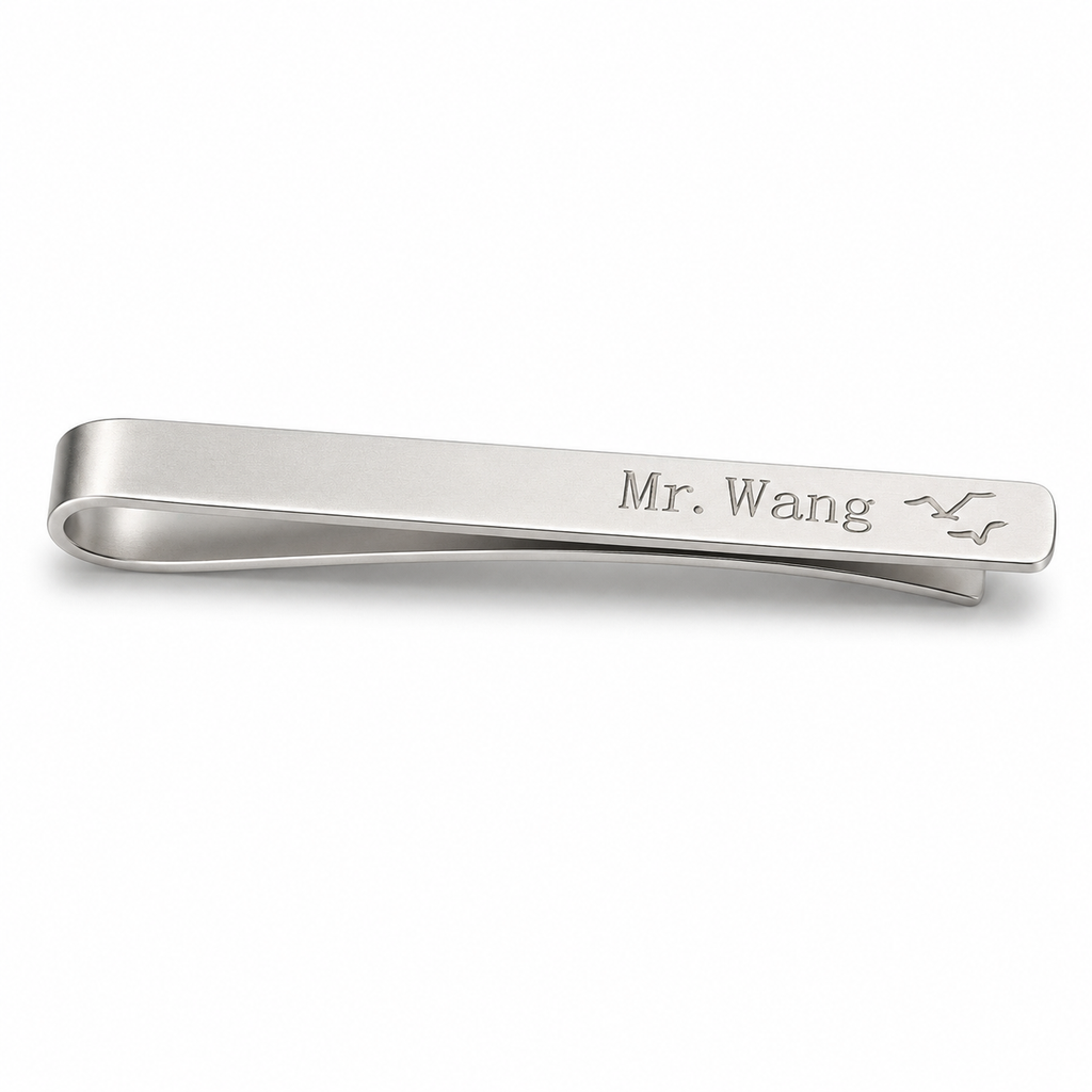 Custom Logo Sterling Silver Tie Clip – MARQEVOR