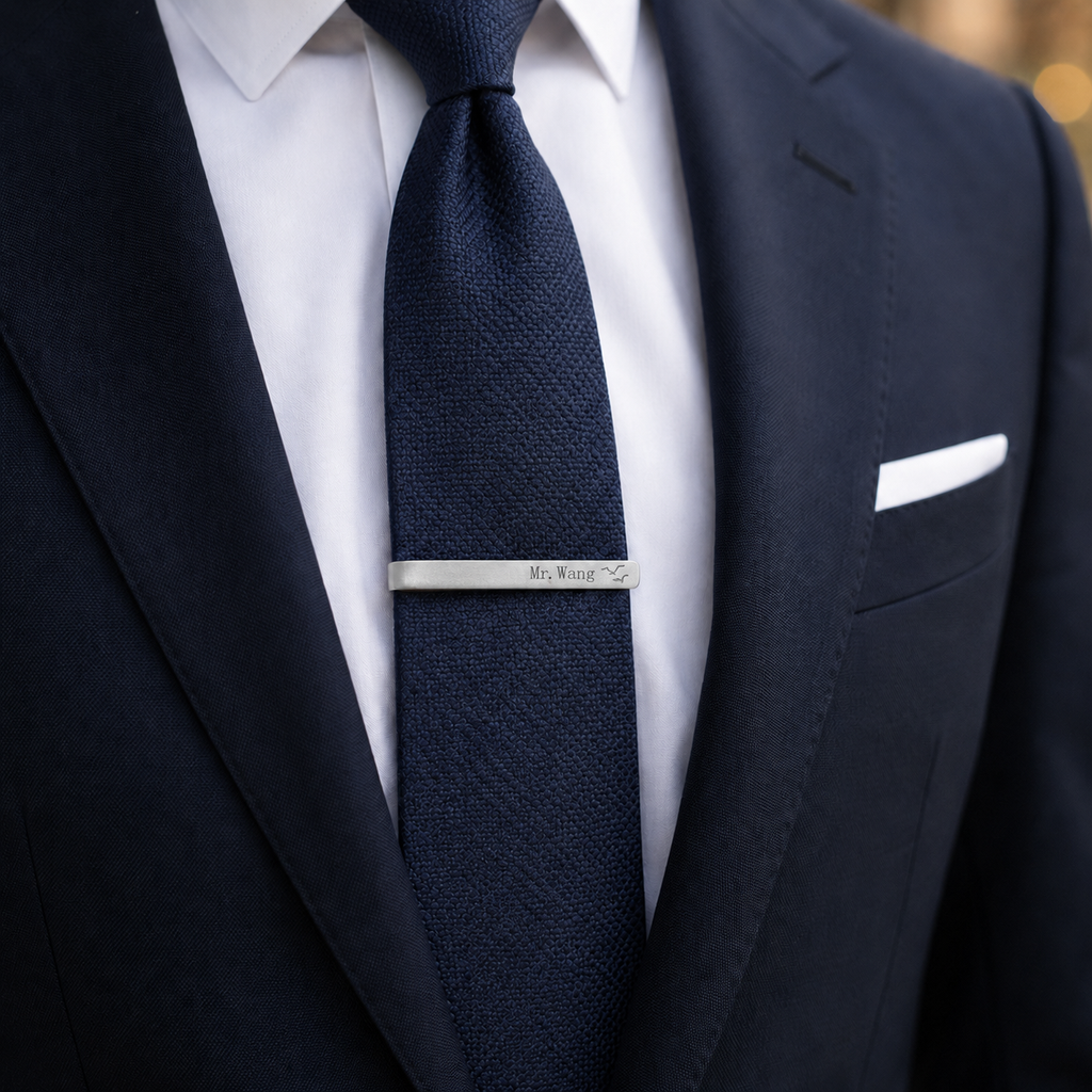 Custom Logo Sterling Silver Tie Clip – MARQEVOR