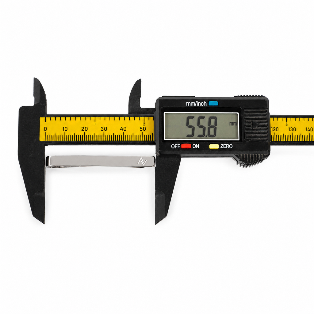 Size measurement of custom sterling silver tie clip