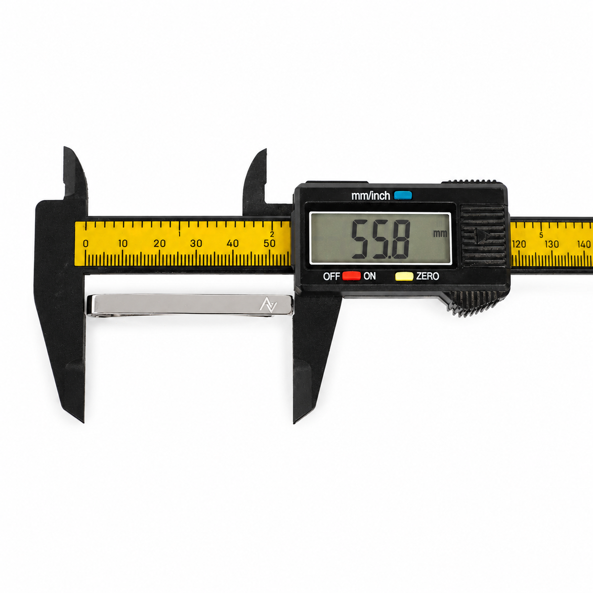 Size measurement of custom sterling silver tie clip