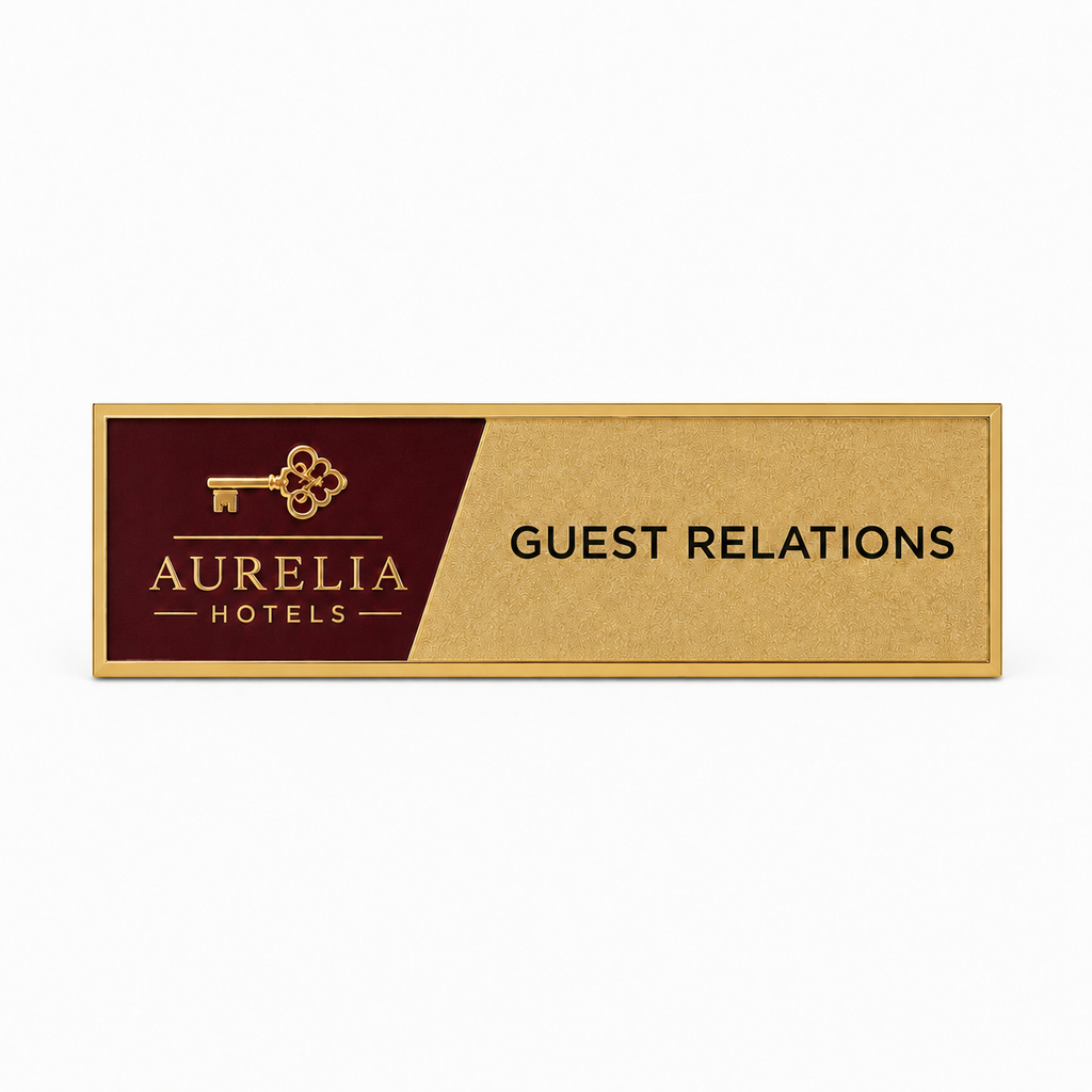 Size specifications for custom hotel staff name badge