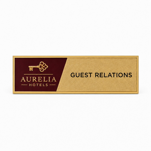 Size specifications for custom hotel staff name badge