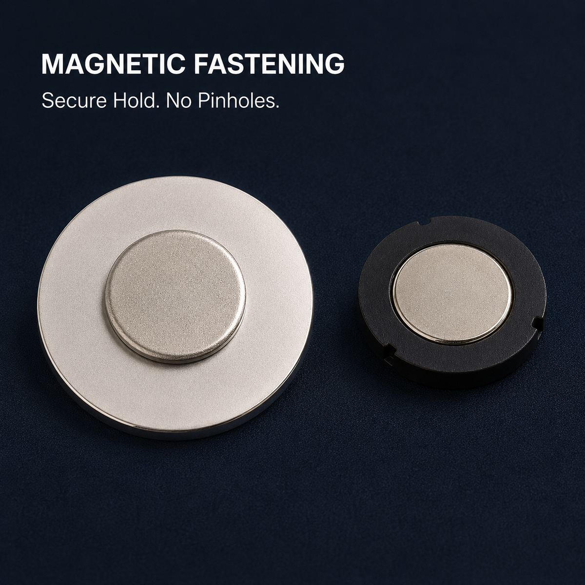 Magnetic clasp backing for a custom corporate lapel pin with secure fastening